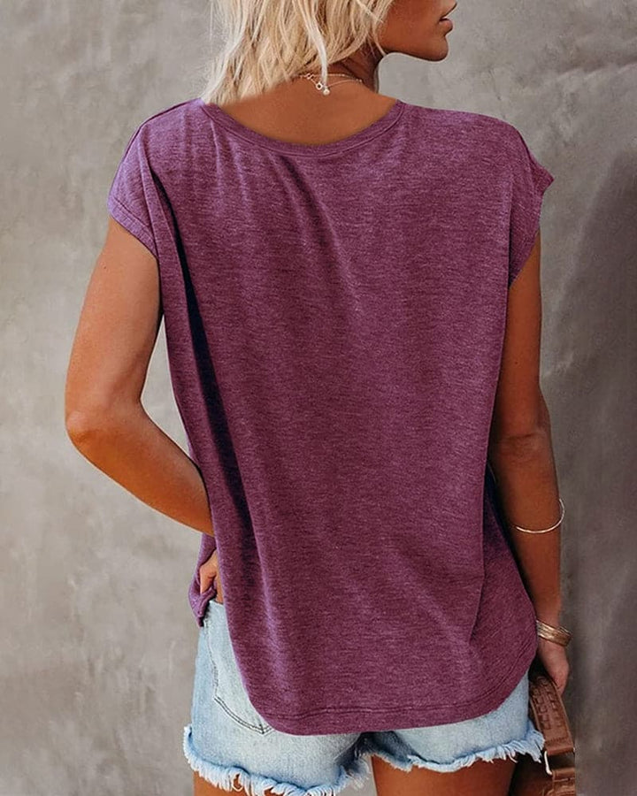 Losvallend Dames T Shirt Met V Hals