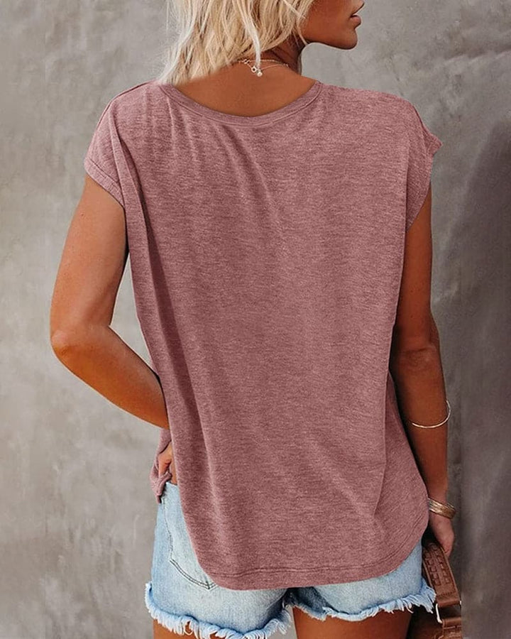 Losvallend Dames T Shirt Met V Hals