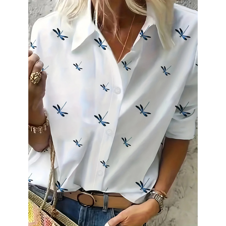 Emma | elegante gebloemde damesblouse met omslagkraag