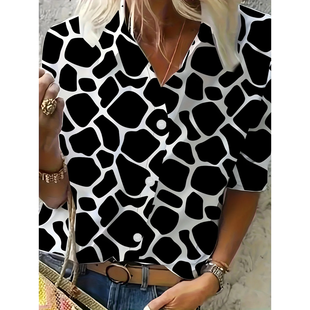 Emma | elegante gebloemde damesblouse met omslagkraag
