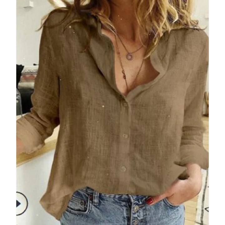 Eva | Linnen comfortabele damesblouse