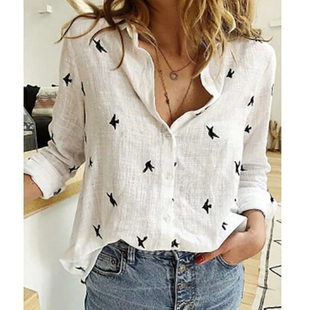 Eva | Linnen comfortabele damesblouse