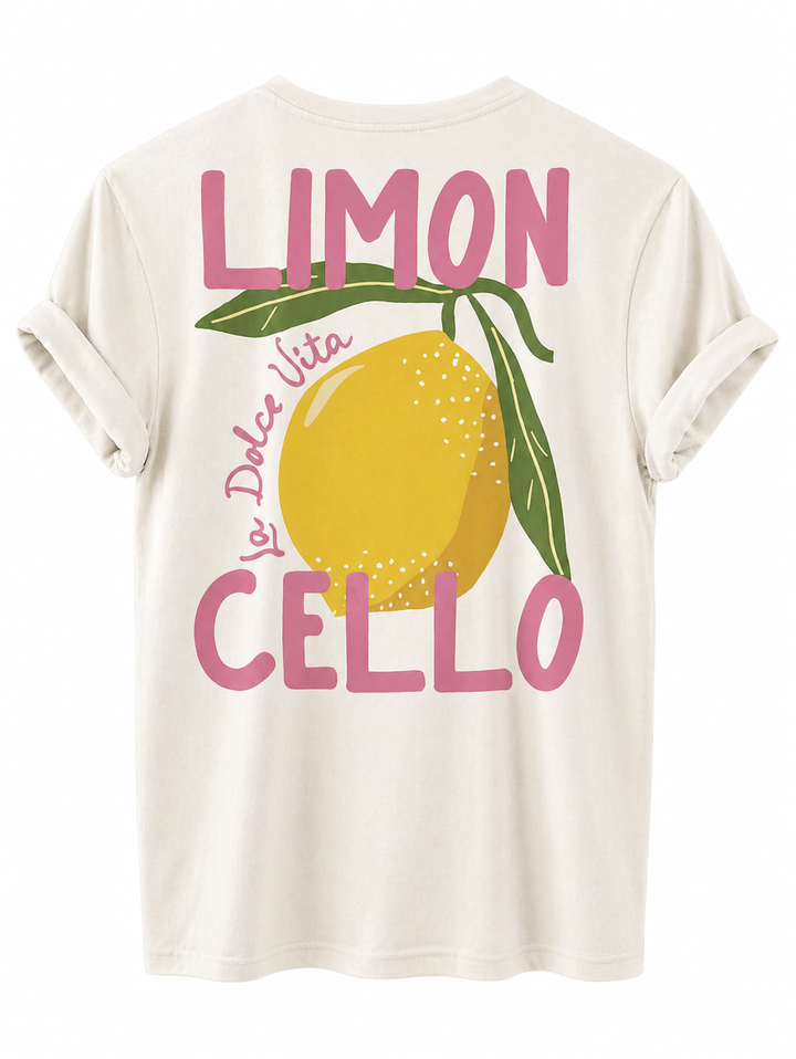 Comfortabele T-shirt voor Vrouwen Met Citroen Illustratie En Backprint
