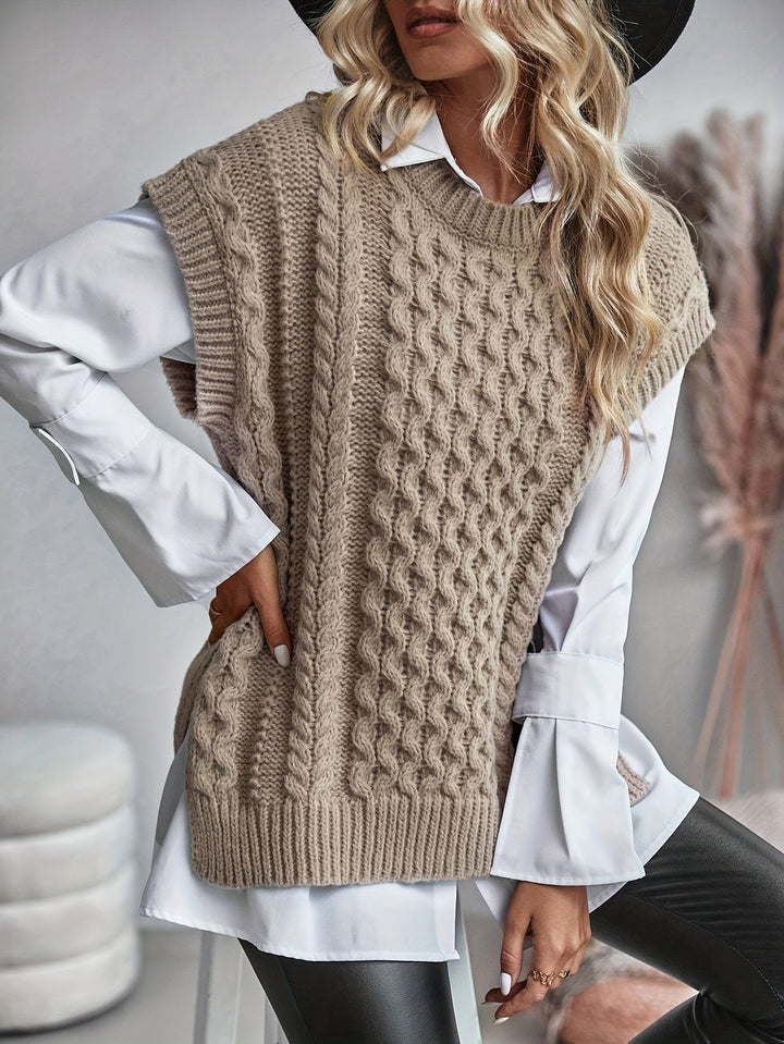Bridget | Gezellige Kabelgebreide Sweater Vest