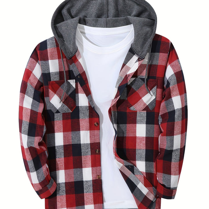 Braxton | Geruit Hooded Shirt