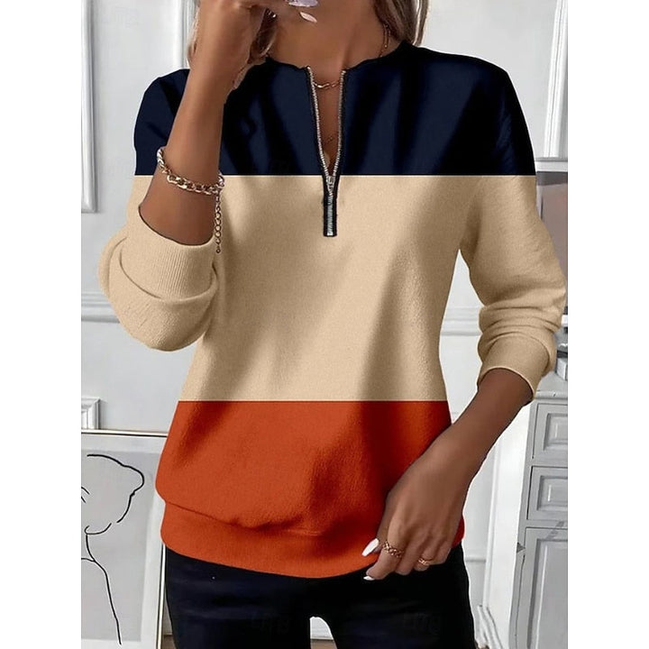 Annabel | Half-Zip Kleurblok Sweatshirt