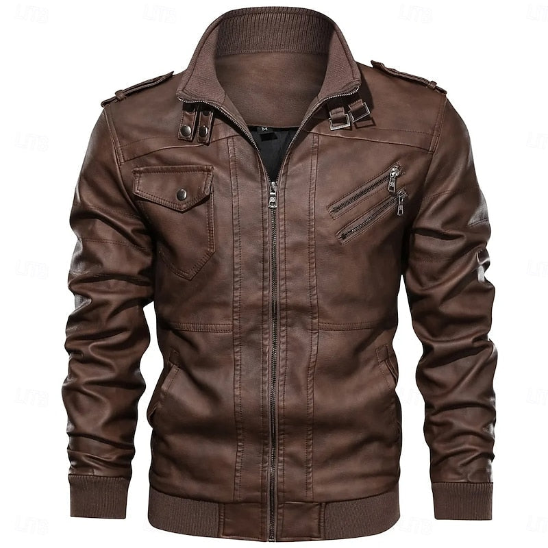 Franklin | Robuuste Staande Kraag Bikerjas
