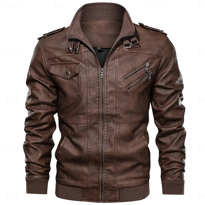 Franklin | Robuuste Staande Kraag Bikerjas