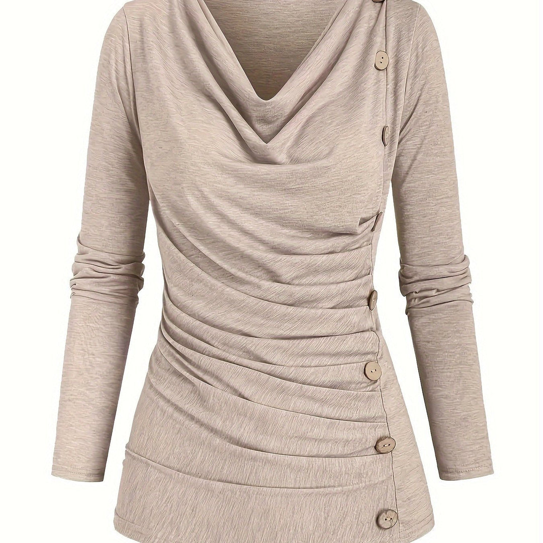 Femke | Casual gebreide top met col en ruches