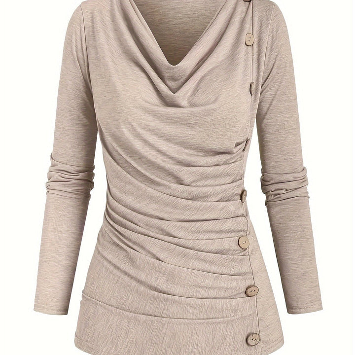 Femke | Casual gebreide top met col en ruches