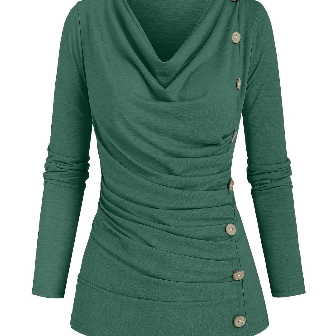 Femke | Casual gebreide top met col en ruches