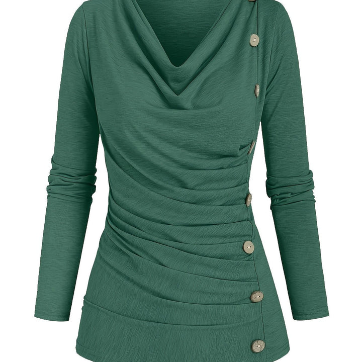 Femke | Casual gebreide top met col en ruches