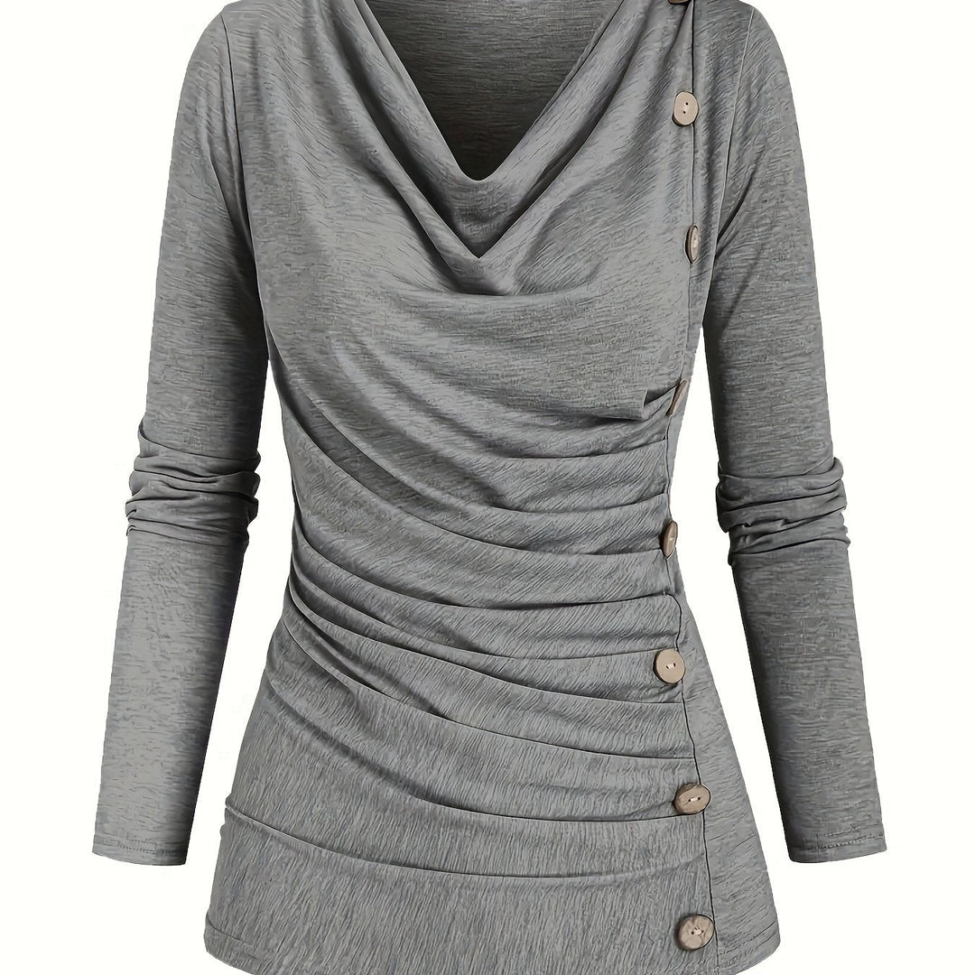 Femke | Casual gebreide top met col en ruches