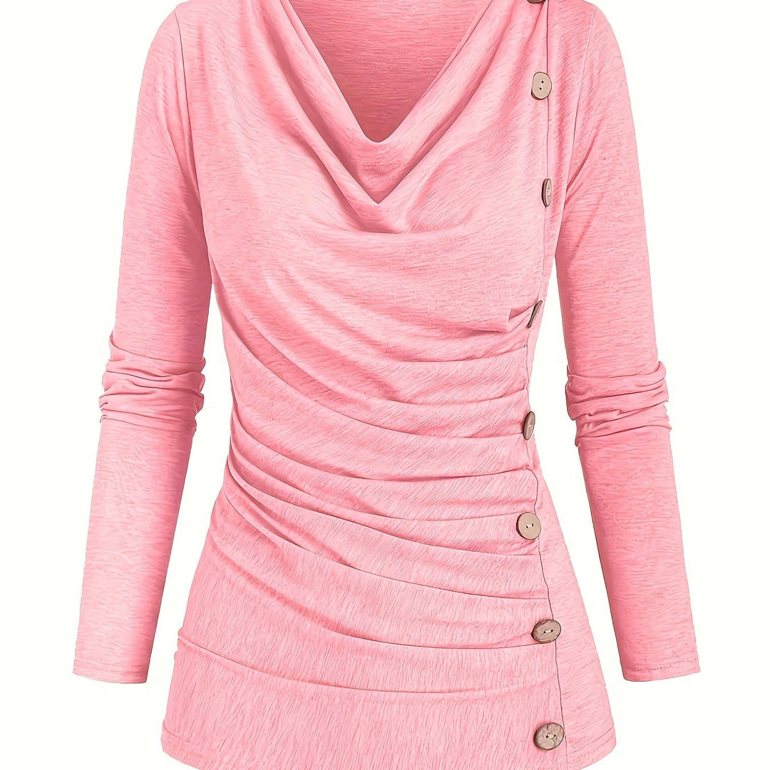 Femke | Casual gebreide top met col en ruches