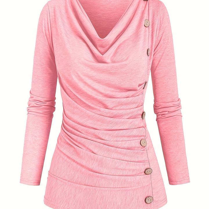 Femke | Casual gebreide top met col en ruches