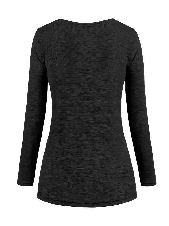 Femke | Casual gebreide top met col en ruches