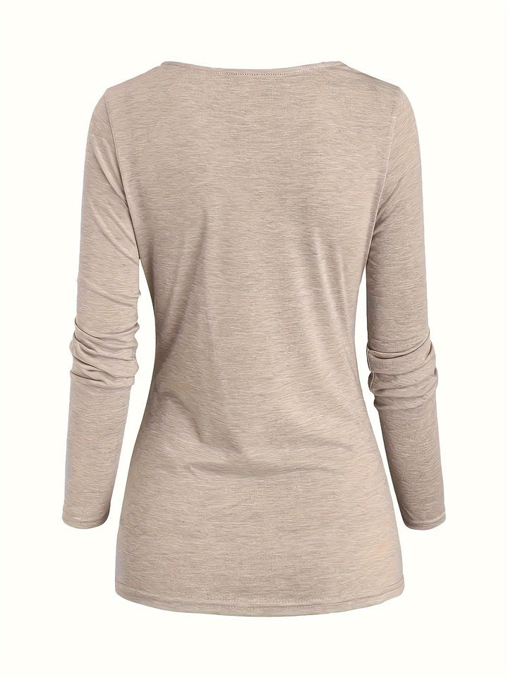 Femke | Casual gebreide top met col en ruches