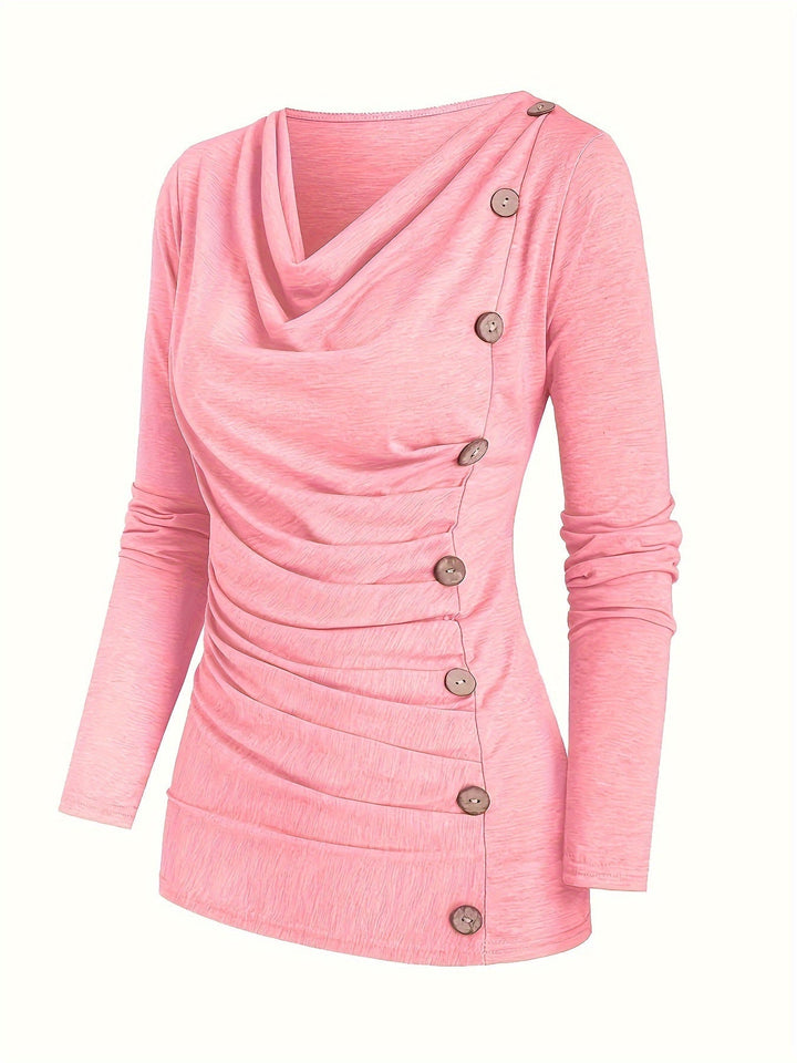 Femke | Casual gebreide top met col en ruches