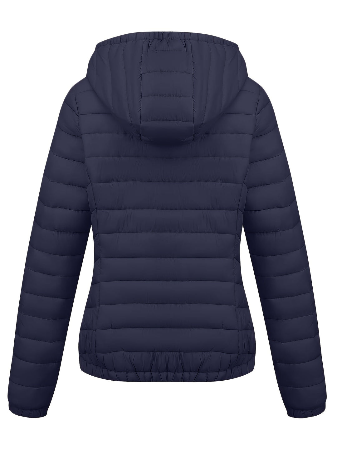 Fien | Geritste hoodie puffy jas met schuine zakken