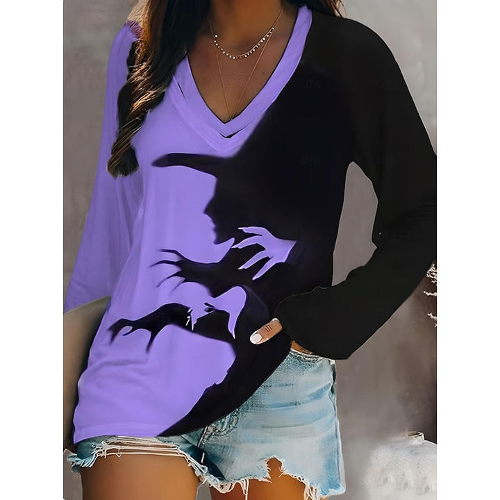Odessa | Halloween Graphic V-Hals Top