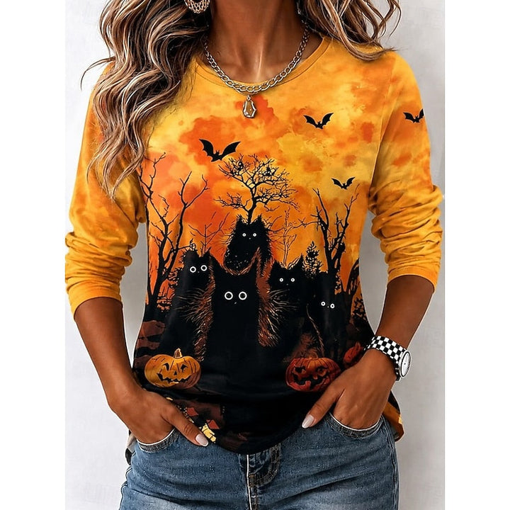 Herfst | Halloween Heks Grafisch Lange Mouwen Top