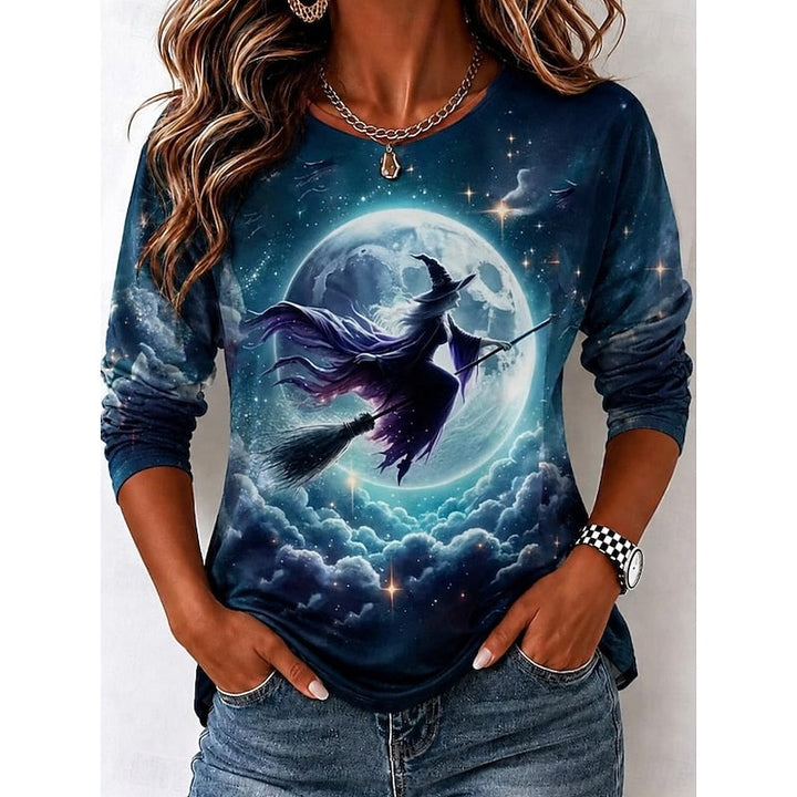 Herfst | Halloween Heks Grafisch Lange Mouwen Top