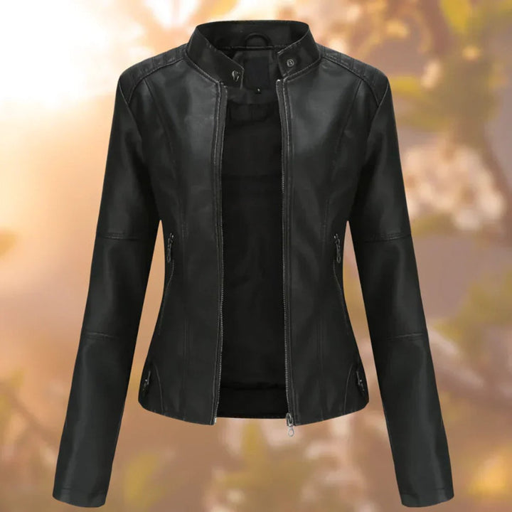 Graciela | Hoogsluitende Zip-Up Moeiteloze Leren Jas