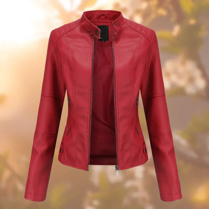 Graciela | Hoogsluitende Zip-Up Moeiteloze Leren Jas