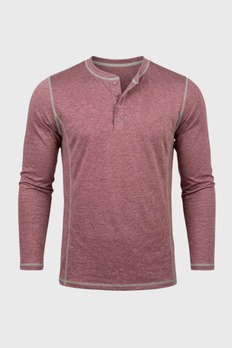 Henley Shirt Heren - Casual met Knoopsluiting | Lange Mouw