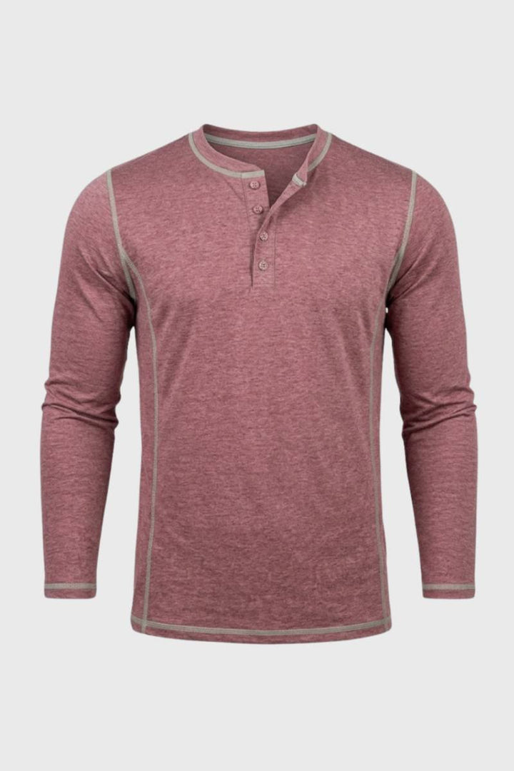 Henley Shirt Heren - Casual met Knoopsluiting | Lange Mouw