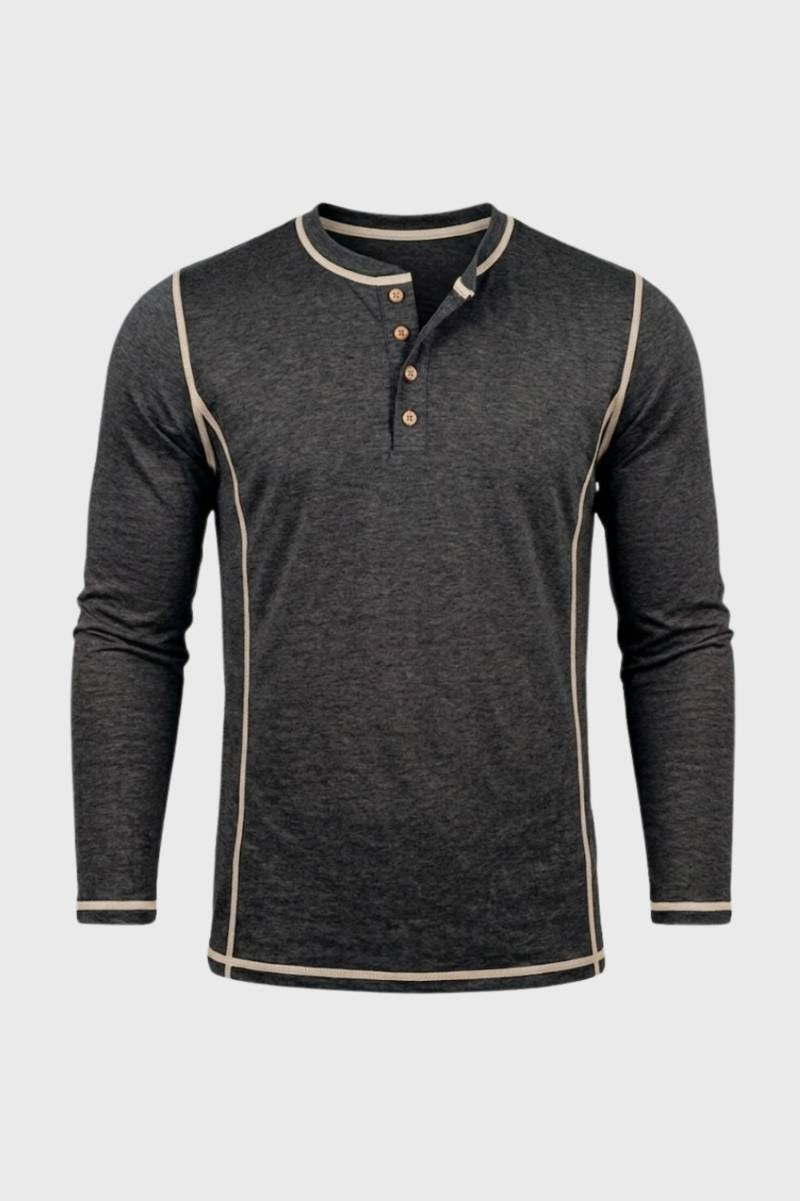 Henley Shirt Heren - Casual met Knoopsluiting | Lange Mouw