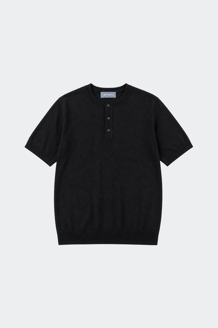 Henley T-shirt Korte Mouwen Heren Casual