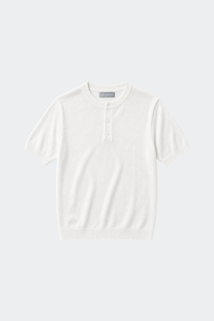 Henley T-shirt Korte Mouwen Heren Casual