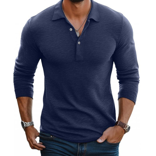 Herenpolo Lange Mouwen Slim Fit Casual