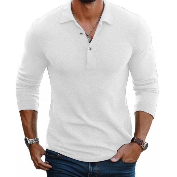 Herenpolo Lange Mouwen Slim Fit Casual