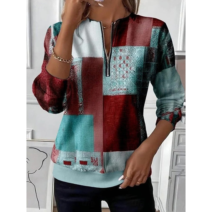 Annabel | Half-Zip Kleurblok Sweatshirt