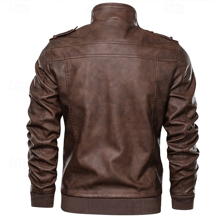 Franklin | Robuuste Staande Kraag Bikerjas