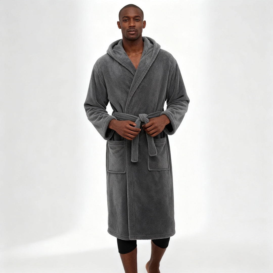 HoodedChill Heren Badjas met Capuchon | Premium Hoogwaardige Fleece Badjas voor Thermisch Comfort
