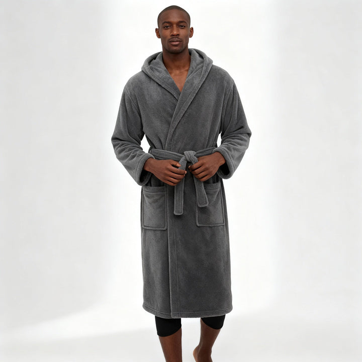 HoodedChill Heren Badjas met Capuchon | Premium Hoogwaardige Fleece Badjas voor Thermisch Comfort