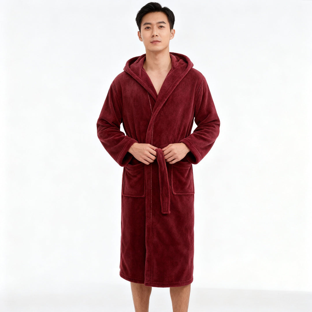 HoodedChill Heren Badjas met Capuchon | Premium Hoogwaardige Fleece Badjas voor Thermisch Comfort