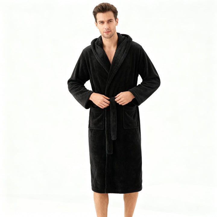 HoodedChill Heren Badjas met Capuchon | Premium Hoogwaardige Fleece Badjas voor Thermisch Comfort