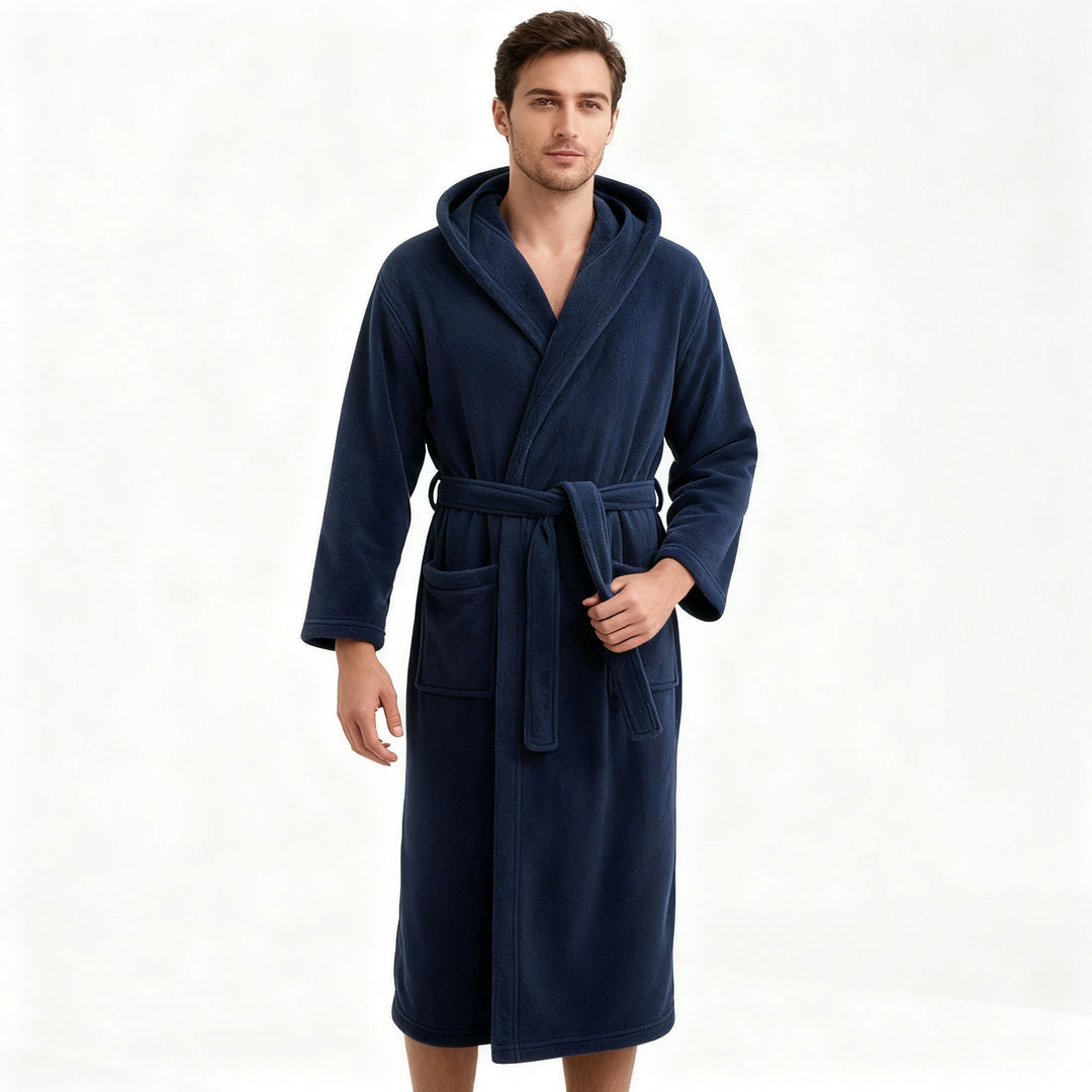 HoodedChill Heren Badjas met Capuchon | Premium Hoogwaardige Fleece Badjas voor Thermisch Comfort