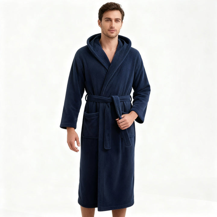 HoodedChill Heren Badjas met Capuchon | Premium Hoogwaardige Fleece Badjas voor Thermisch Comfort