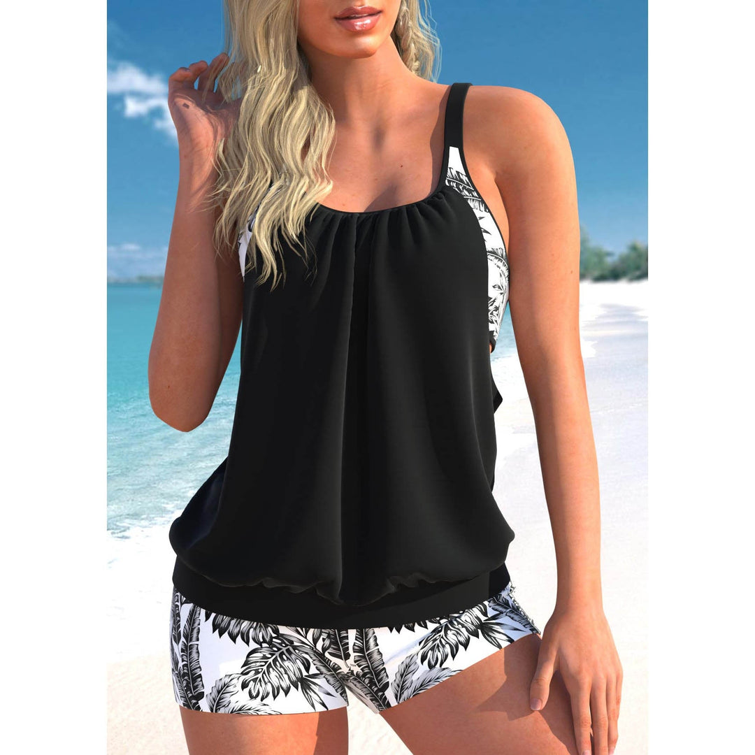 Stijlvolle Tankini Set Voor Dames Met Losvallende Top en Short