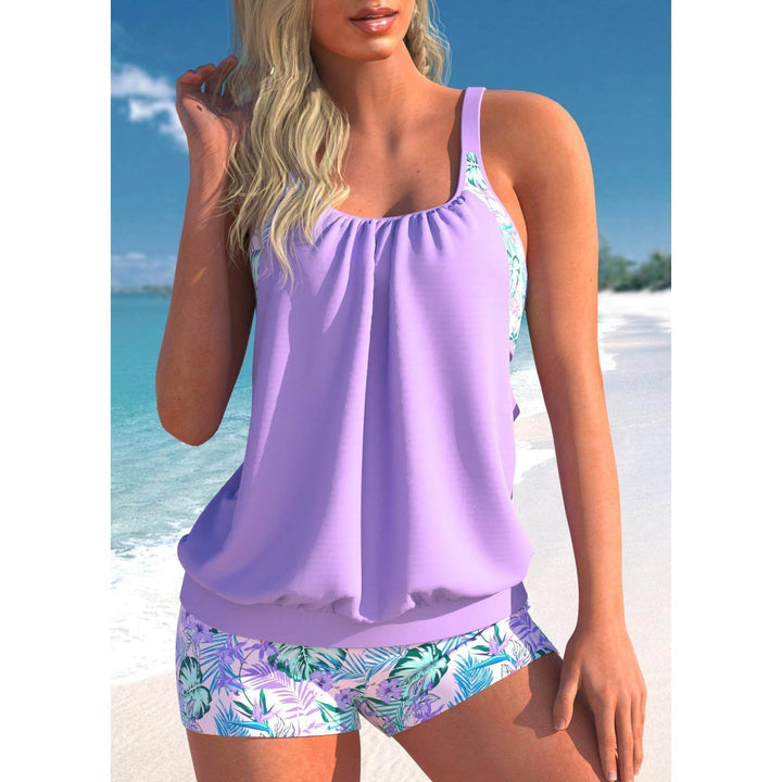 Stijlvolle Tankini Set Voor Dames Met Losvallende Top en Short