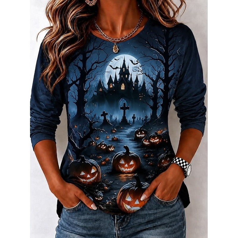 Herfst | Halloween Heks Grafisch Lange Mouwen Top