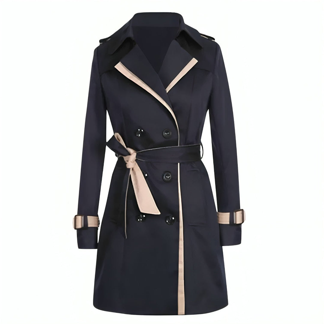 Isabel | Lange dames trenchcoat met wikkel en knopen