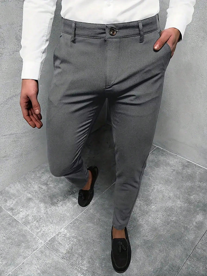 Jasper | Effenkleurige herenbroek voor casual zakenreizen