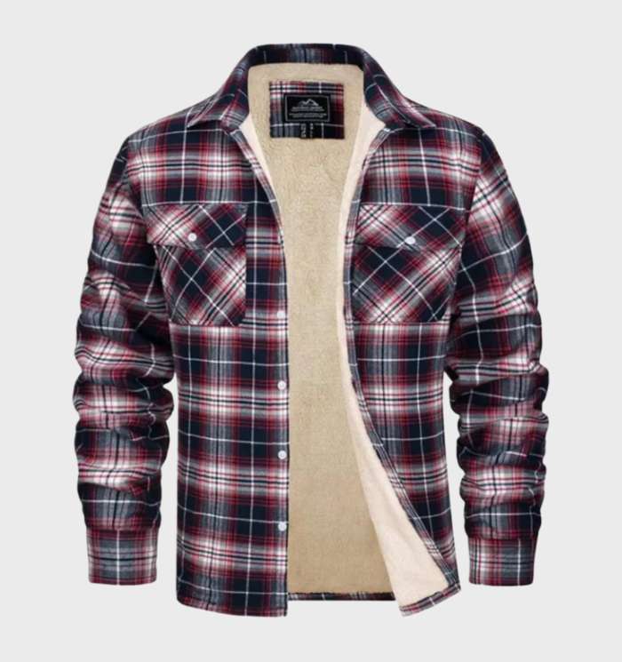 Jasper | Elegant heren flanellen jack in vintage stijl met fleece voering