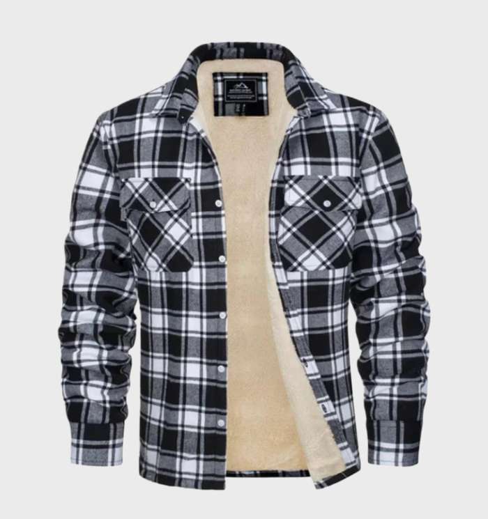 Jasper | Elegant heren flanellen jack in vintage stijl met fleece voering